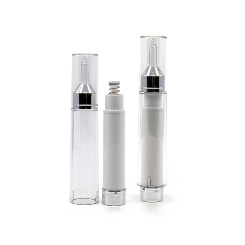 Flacone airless in plastica bianca per siero, 10 ml