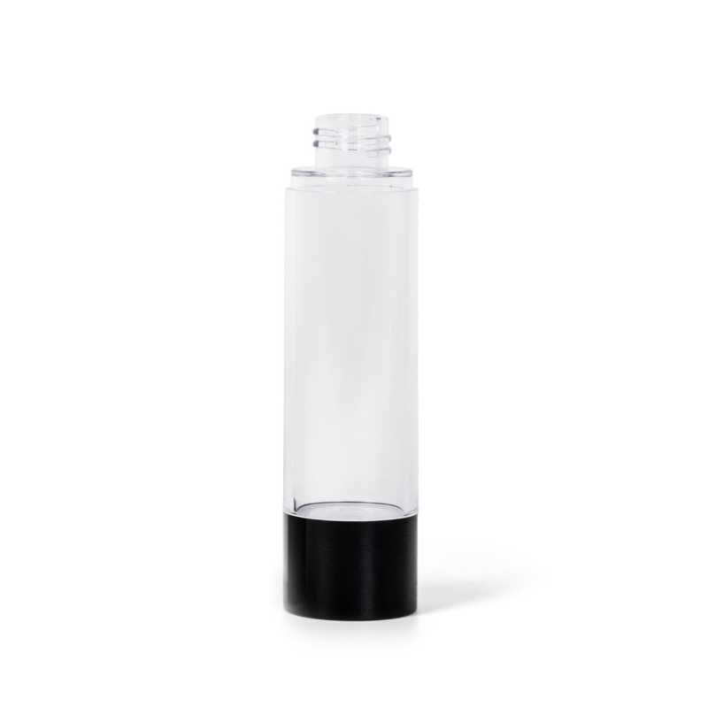 Flacone airless trasparente con fondo nero, 50 ml