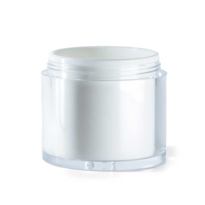 Vasetto airless in plastica bianco, 50 ml