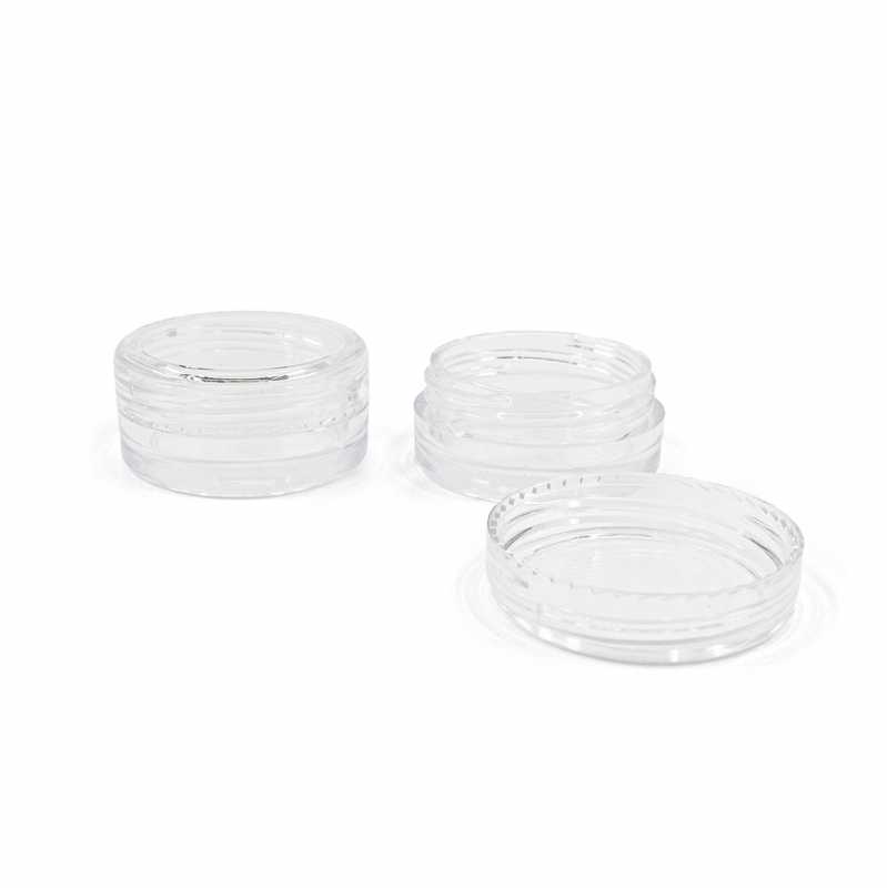 Vasetto in plastica rotondo, trasparente, 20 ml, 3,9 x 5 cm