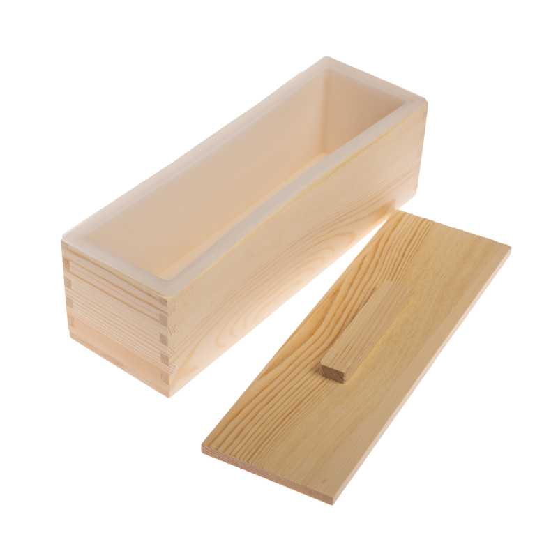 Stampo per sapone, in legno, con coperchio