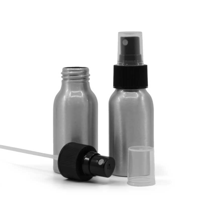 Flacone di alluminio, spruzzatore nero, 50 ml