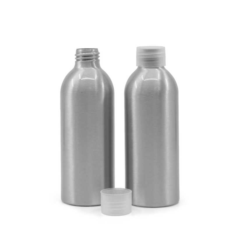 Bottiglia di alluminio, tappo trasparente, 200 ml