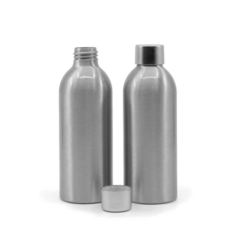 Bottiglia di alluminio, tappo argento opaco, 200 ml