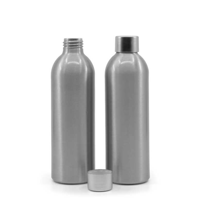 Bottiglia in alluminio, tappo argento opaco, 225 ml