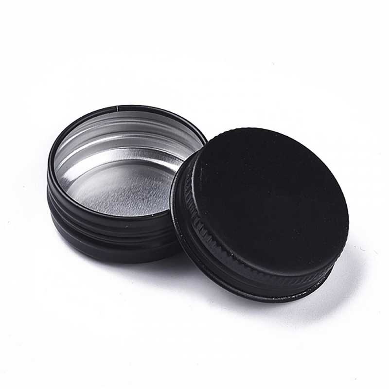 Vaso in alluminio nero, 15 ml, coperchio, 39 mm