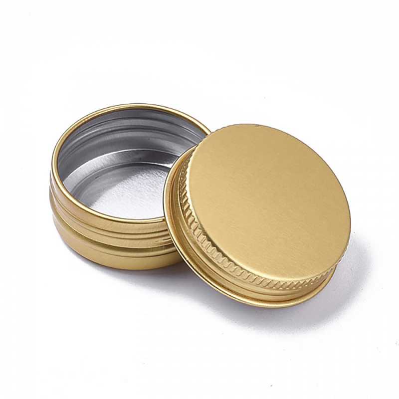 Vaso in alluminio con coperchio dorato, 15 ml, 39 mm