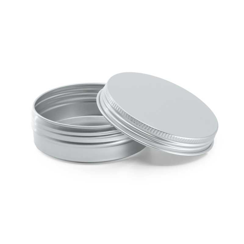 Vasetto in alluminio con coperchio argentato, 100 ml, 82 mm