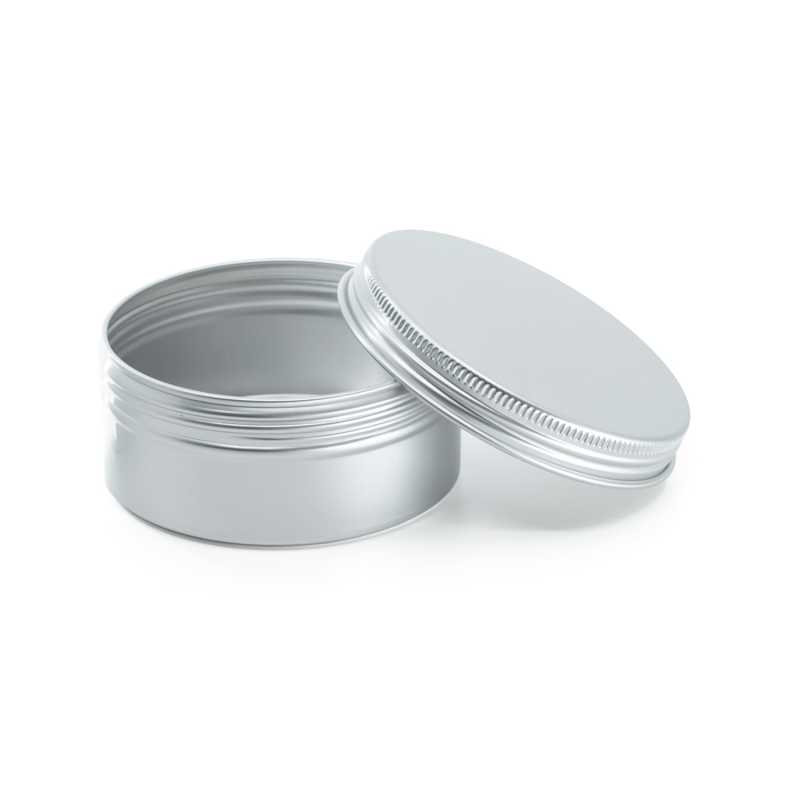 Vasetto in alluminio con coperchio argentato, 150 ml, 82 mm
