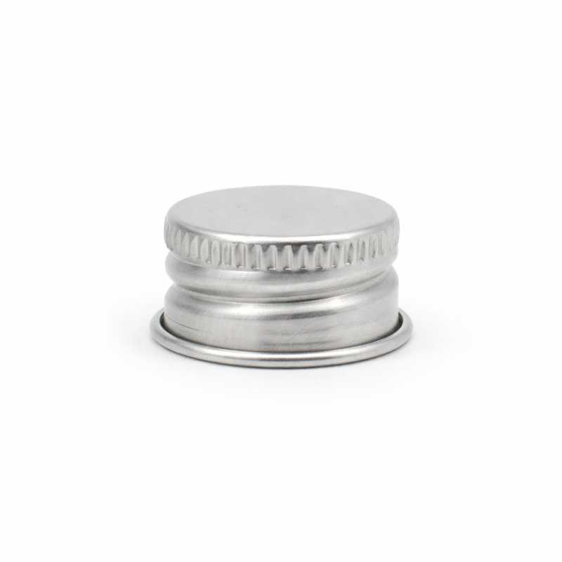 Tappo a vite in alluminio argentato, 18 mm