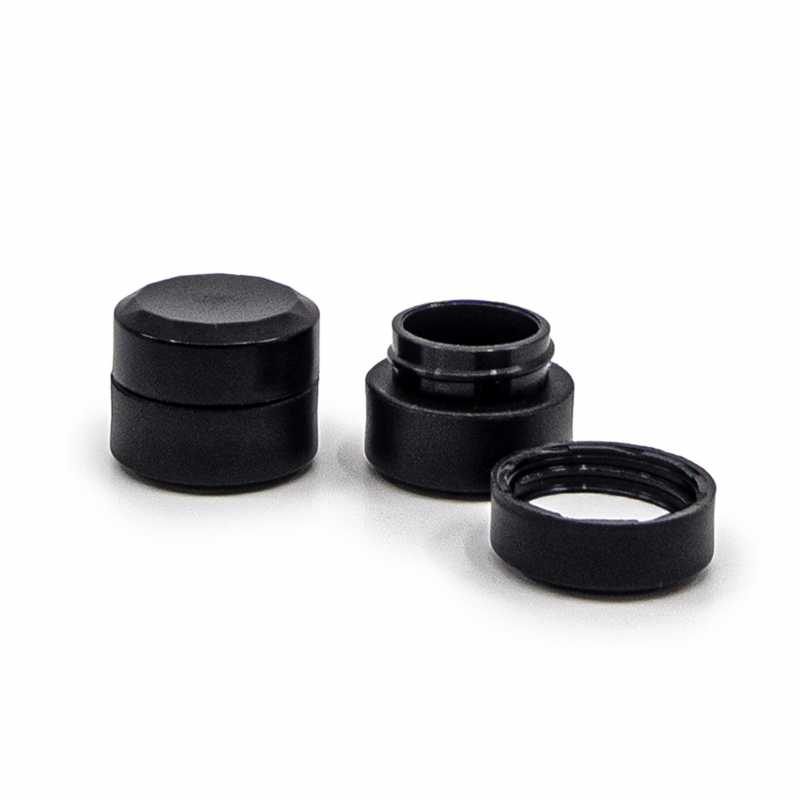 Vaso cosmetico in plastica, nero opaco, 1,5 ml