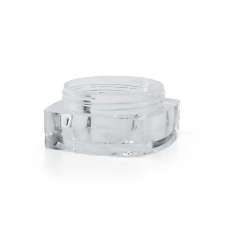 Vasetto in plastica, quadrato, trasparente, 3 ml