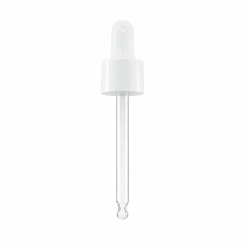 Contagocce in vetro, bianco lucido, 84 mm
