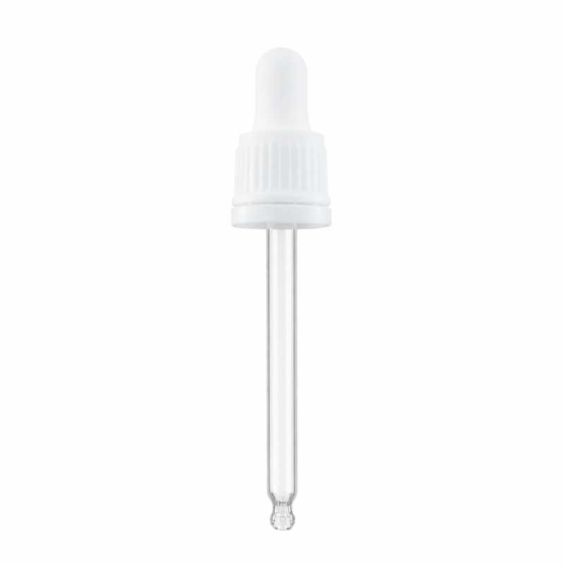 Contagocce, anello con anello di sicurezza, bianco, 84 mm