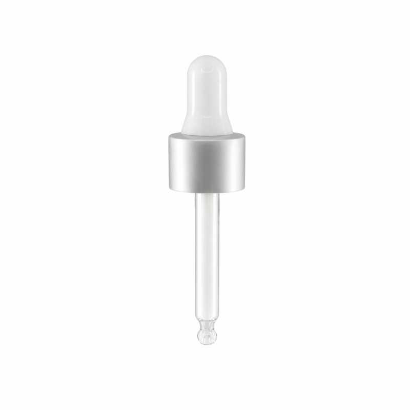 Contagocce, bianco opaco con bordo argento, 56 mm