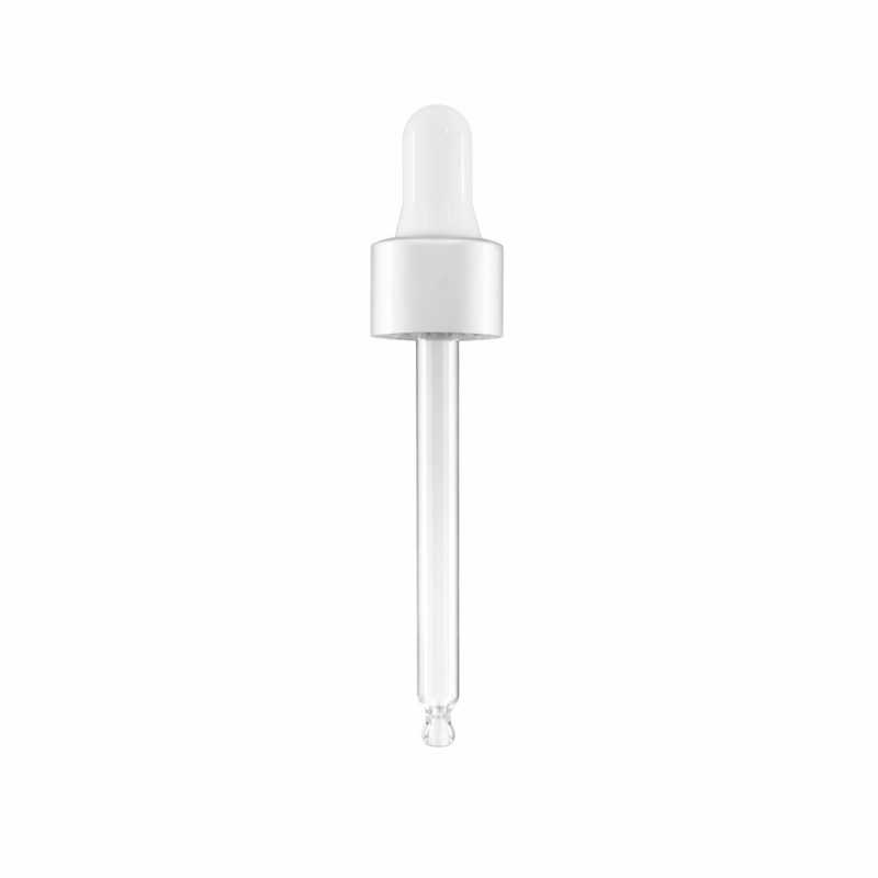 Contagocce, bianco opaco, collar argento, 84 mm