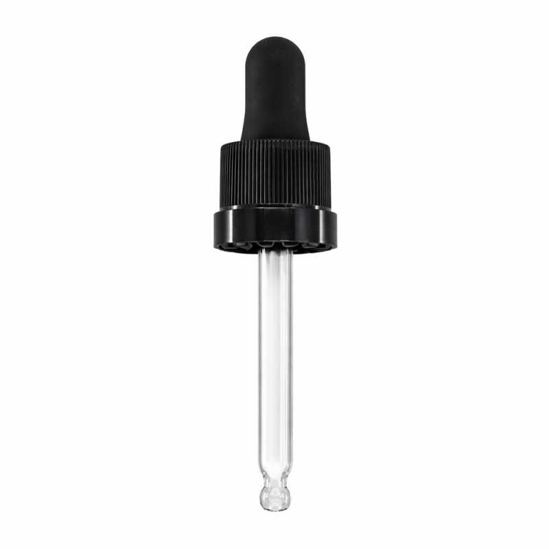 contagocce, plastica, nero opaco con fascia lucida, 57 mm