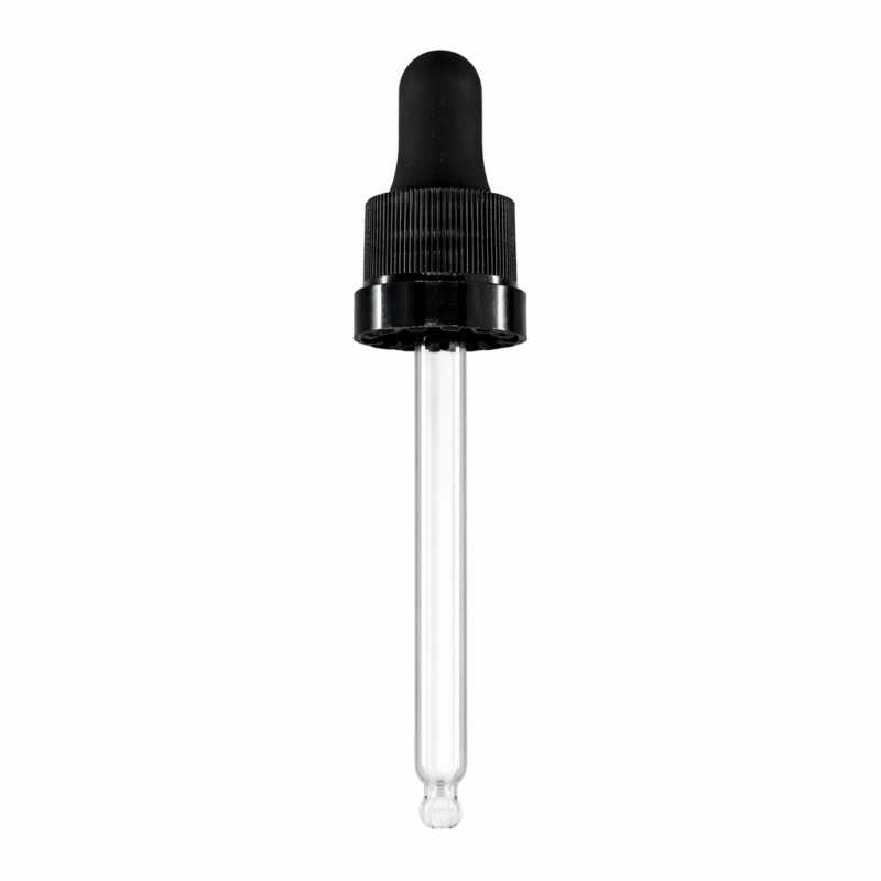 Contagocce, plastica, nero opaco con fascia lucida, 84 mm