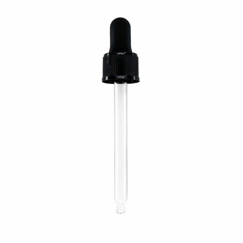 Contagocce, plastica, nero opaco, 84 mm