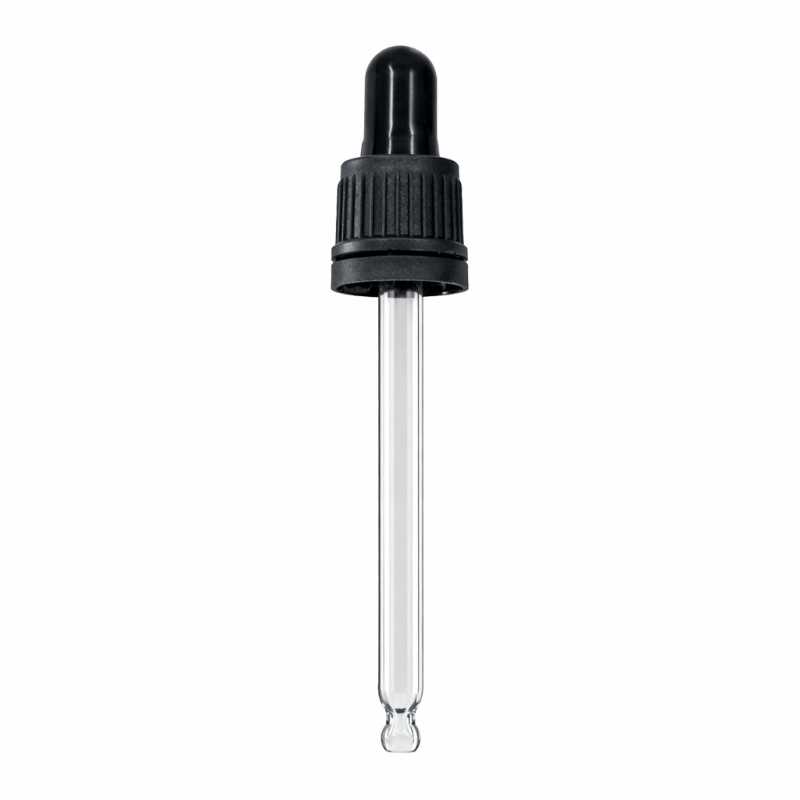 Contagocce con anello di sicurezza, nero, 103 mm