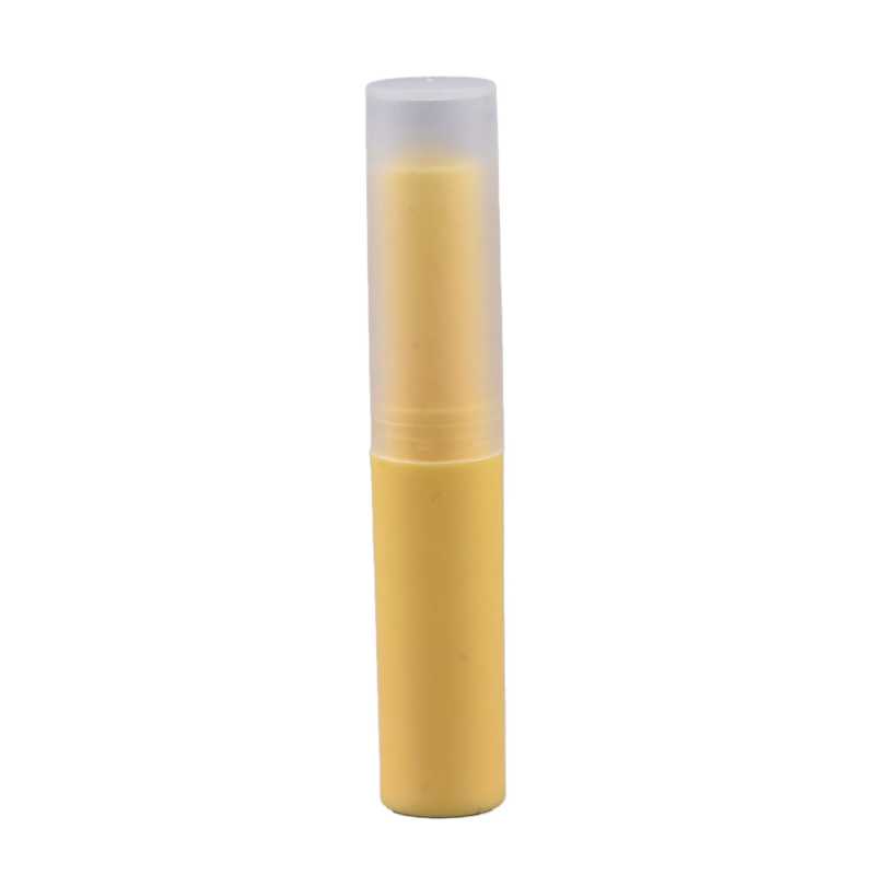 contenitore per balsamo labbra, tubo, giallo, 4 ml