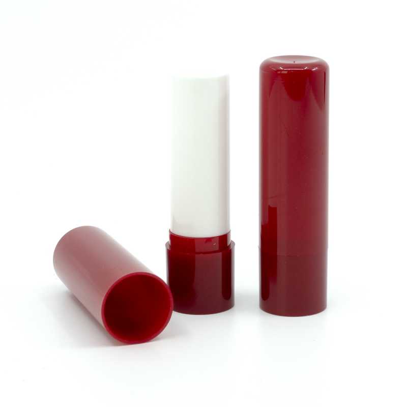 contenitore per balsamo labbra, plastica, rosso