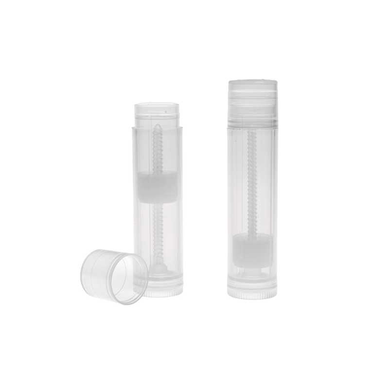 Contenitore per balsamo labbra, plastica, trasparente