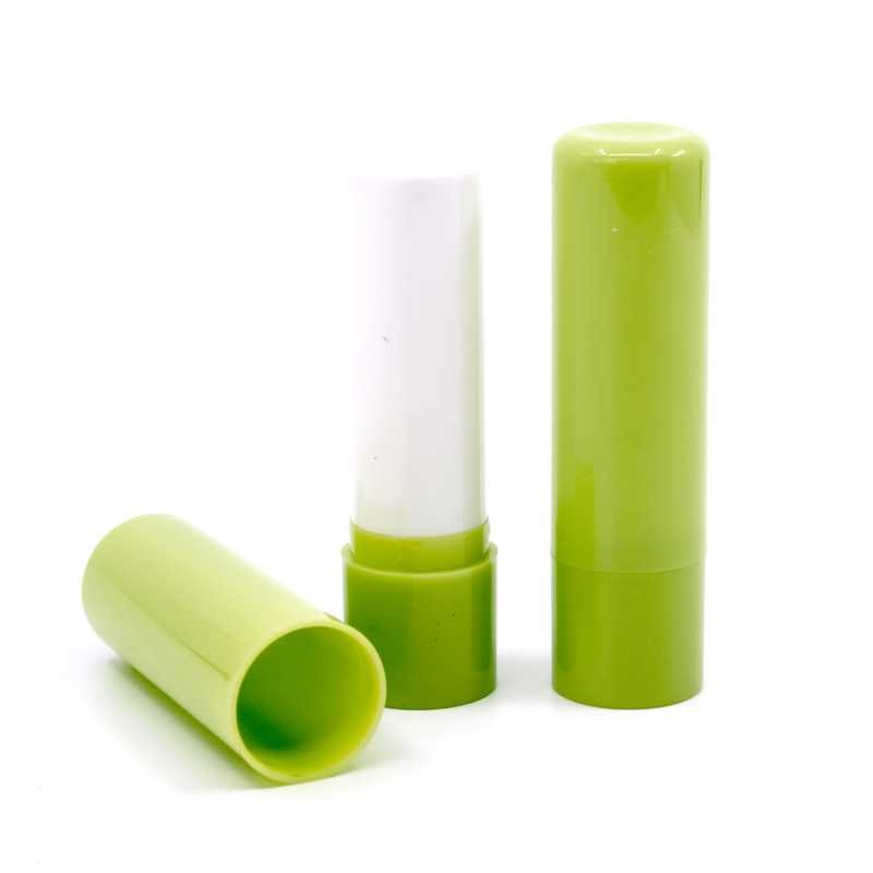 contenitore per balsamo labbra, plastica, verde