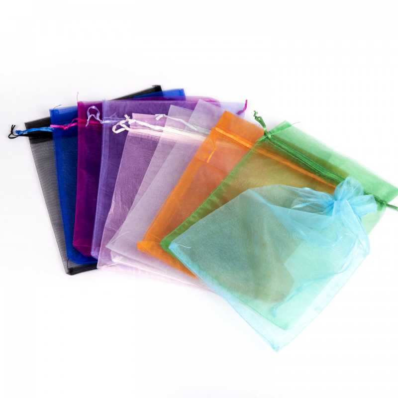 Sacchetto in organza, colori assortiti, 30 x 20 cm, 10 pz