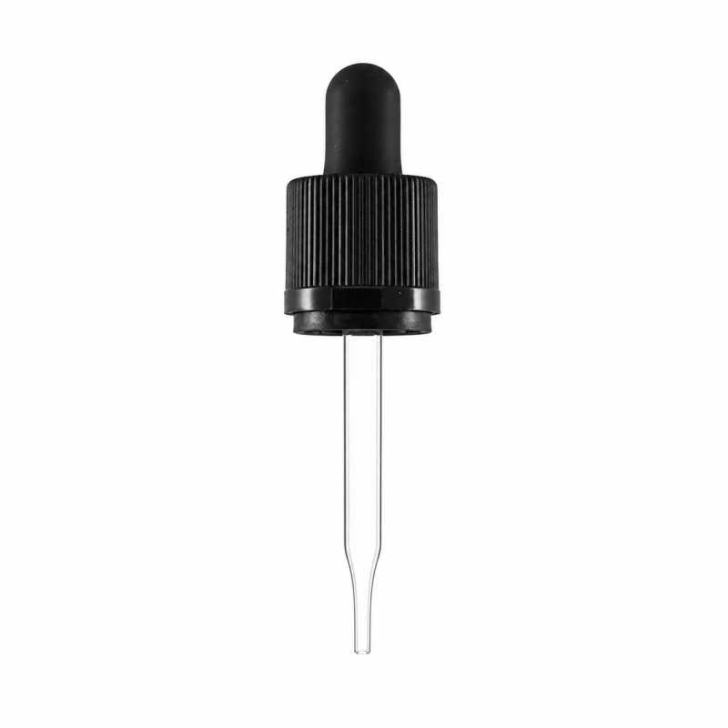 Contagocce in vetro con anello di sicurezza, nero, 52 mm
