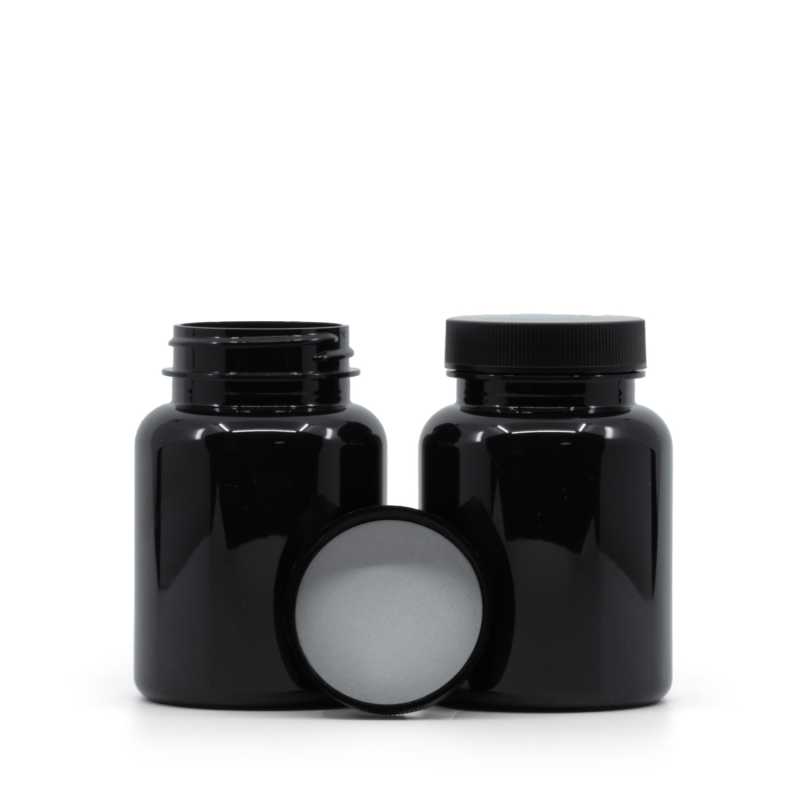Contenitore per pillole, plastica, nero, 150 ml