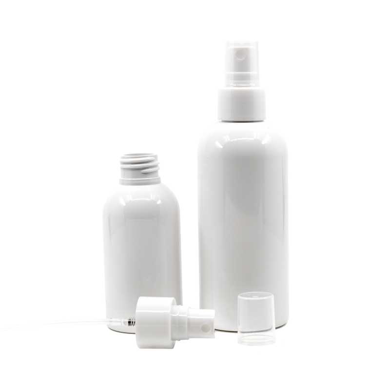Flacone di plastica bianco, 24/410, spruzzatore bianco, 100 ml