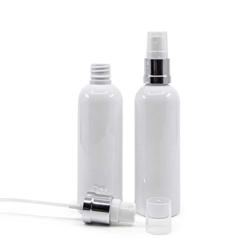 Flacone in plastica, bianco, spruzzatore, bianco argento, 100 ml