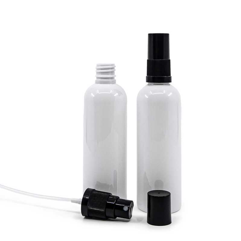 Flacone in plastica, bianco, spruzzatore, nero, 100 ml