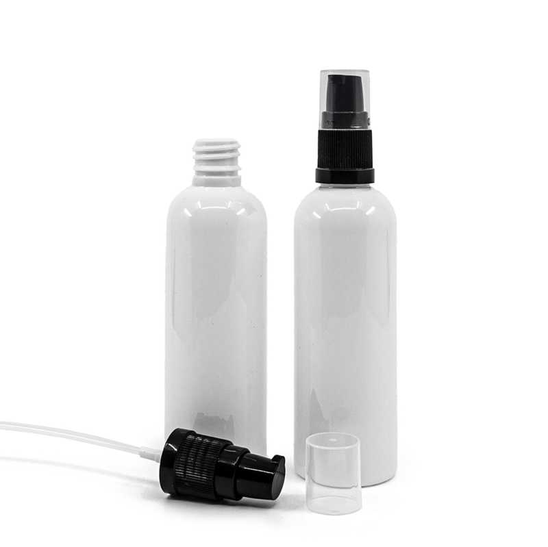 Flacone in plastica, dosatore per lozione, bianco, 100 ml