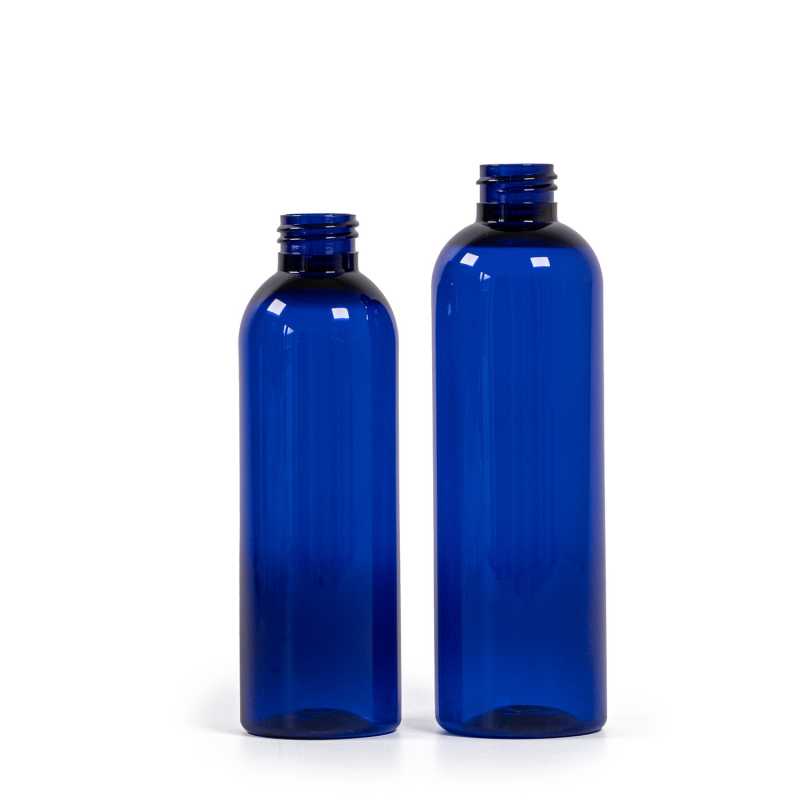 Bottiglia di plastica blu, 24/410, senza chiusura, 250 ml, 180 pz