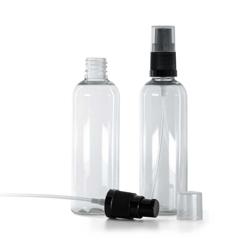 Bottiglia in plastica, trasparente, dispenser lozione, 100 ml