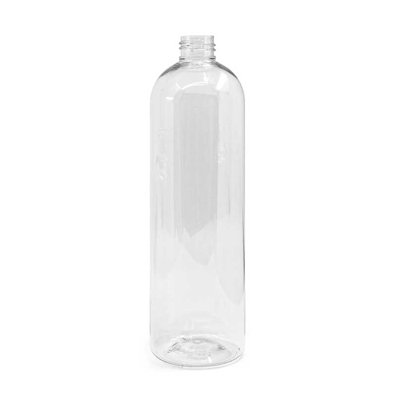 Bottiglia di plastica trasparente arrotondata, 500 ml, 24/410