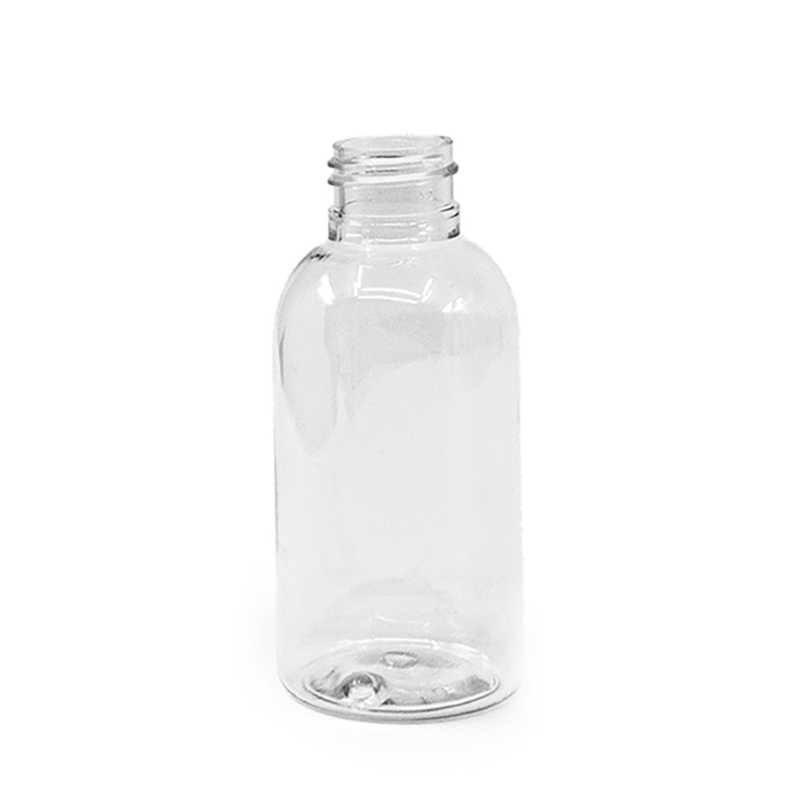Flacone di plastica trasparente, rotondo, 24/410, 100 ml, senza chiusura
