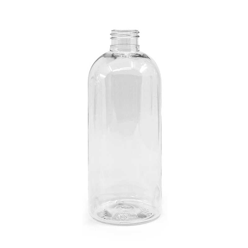 Bottiglia di plastica trasparente rotonda, 24/410, 300 ml, senza chiusura