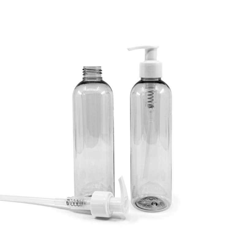 Bottiglia di plastica riciclata, pompa, 250 ml