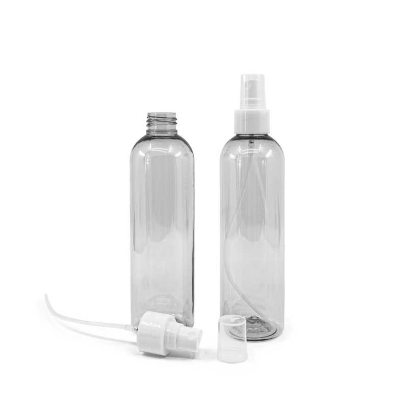 Bottiglia di plastica riciclata, spruzzatore bianco, 250 ml