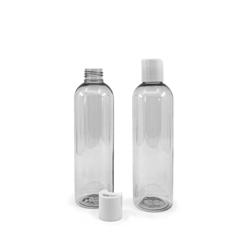 Bottiglia di plastica riciclata, tappo disc-top bianco, 250 ml