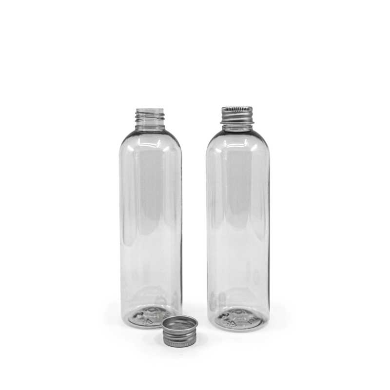 Bottiglia in plastica riciclata, tappo in alluminio, 250 ml