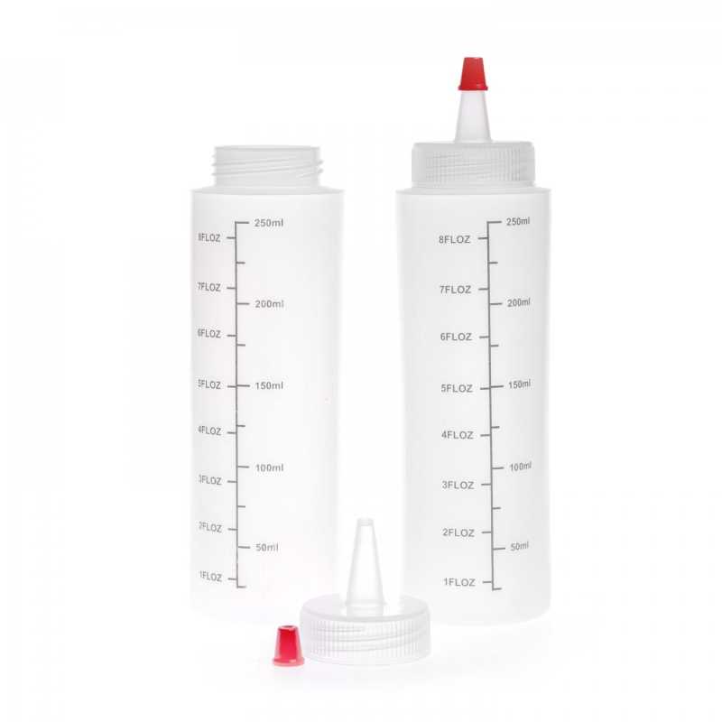 Bottiglia di plastica graduata, 250 ml