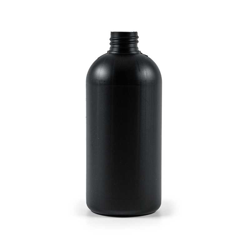 Bottiglia in plastica HDPE nera 28/410, 500 ml