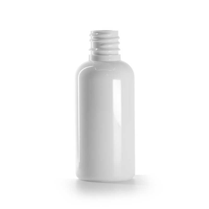 Bottiglia in plastica, bianca, 50 ml