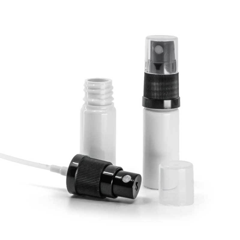 Flacone in plastica, bianco, spruzzatore, 10 ml