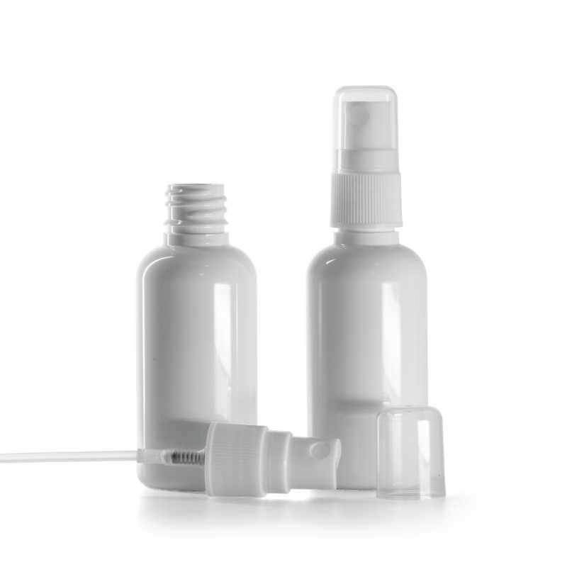 Flacone in plastica, spruzzatore, bianco, 50 ml