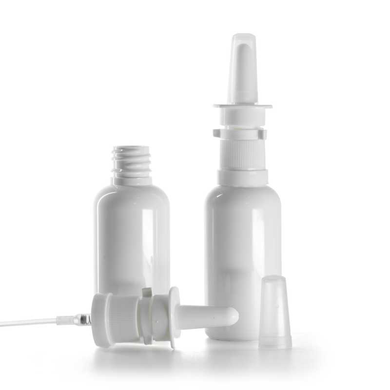 Flacone plastico, spray nasale, bianco, 50 ml